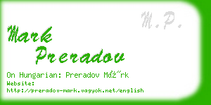 mark preradov business card